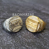 MEN Iced RING 316L STAINLESS STEEL THE LAST SUPPER GOLD / SILVER TONE CZ BLING RING - Raonhazae
