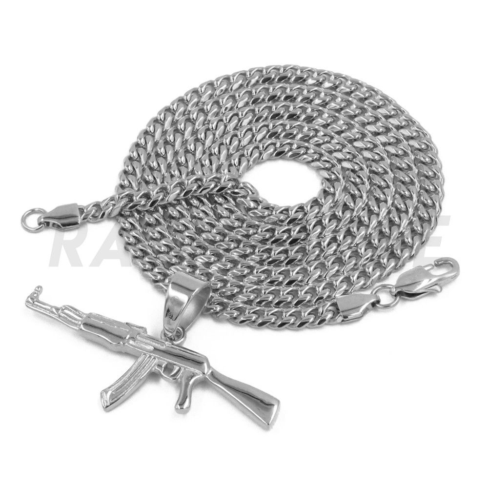 MENDEL Mens 30 Inch Stainless Steel Huge Large AK 47 Gun