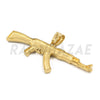 Stainless Steel Gold AK-47 Pendant w/ 5mm Miami Cuban Chain - Raonhazae