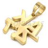 Stainless Steel Gold AK-47 Lettered Pendant w/ 5mm Miami Cuban Chain - Raonhazae