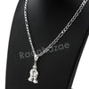 Italian .925 Sterling Silver PRAYING HANDS CROSS Pendant 5mm Figaro Necklace S06 - Raonhazae