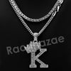 Crown K Initial Pendant Necklace Set. - Raonhazae