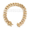 Raonhazae Hip Hop Iced Lab Diamond Gold Watch w/ 15mm Cuban Bracelet Set - Raonhazae