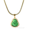 Iced Gold / Silver Buddha Pendant w/ 5mm Franco Chain / HUSTLER Pendant w/ 4mm Rope Chain Set - Raonhazae