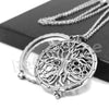 Antique Chain Tree of Life Magnifying Glass Locket Pendant Necklace - Raonhazae