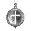 Antique Vintage Design Medallion Jesus Cross Glass 5X Magnifying Glass Locket Pendant Necklace - Raonhazae