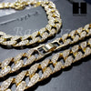 New 14k Gold PT Hip Hop Snoop Lion 15mm Miami Cuban 30" Necklace S179 - Raonhazae