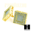 Square Earrings Large Micro Pave Gold Tone Hip Hop 18mm Big Bling GE138 - Raonhazae