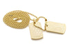 RICK ROSS DOUBLE DOG TAG 18k GOLD FILLED W 30" BALL CHAINS DTC006GS - Raonhazae