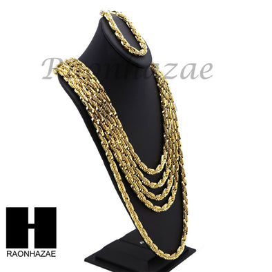 NEW 14k Gold Finish 8mm MIGOS DIGITAL ROPE Chain Necklace Bracelet Various SetA - Raonhazae