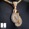 Hip Hop Premium Boxing Glove Miami Cuban Choker Tennis Chain Necklace E - Raonhazae