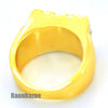 MENS HIP HOP RAPPER CHUNKY SOLID 14K GOLD PLATED RING SIZE 7 - 12 N008G - Raonhazae