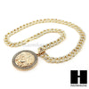 Hip Hop 14k Gold Plated Medusa Medallion Pendant 30" Cuban Link Chain 2 - Raonhazae
