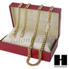 Men 18k Gold Plated 10mm Diamond Clasp Cuban Miami Link Bracelet & Chain Set S02 - Raonhazae
