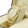 Men Hip Hop 14K Gold PT Luxury Bling Freemason Watch Sandblast Bracelet Set F24G - Raonhazae
