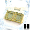 Square Earrings Large Micro Pave Gold Tone Hip Hop 18mm Big Bling GE138 - Raonhazae