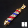 Mens 316L Stainless steel Gold Barber Shop Pole Pendant SS018 - Raonhazae