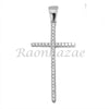Sterling Silver .925 AAA Lab Diamond Bling Cross w/2.5mm Moon Cut Chain S054 - Raonhazae
