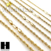 NEW 14K GOLD PLATED BRASS ROPE NECKLACE VARIOUS CHAIN NEW 14K GOLD PLATED ROPE NECKLACE CHAIN (3mm to 10mm) w/ (8"/9"/18"/20"/24"/30"/36") SB001G - Raonhazae