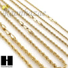 NEW 14K GOLD PLATED BRASS ROPE NECKLACE VARIOUS CHAIN NEW 14K GOLD PLATED ROPE NECKLACE CHAIN (3mm to 10mm) w/ (8"/9"/18"/20"/24"/30"/36") SB001G - Raonhazae