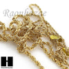 NEW 14K GOLD PLATED BRASS ROPE NECKLACE VARIOUS CHAIN NEW 14K GOLD PLATED ROPE NECKLACE CHAIN (3mm to 10mm) w/ (8"/9"/18"/20"/24"/30"/36") SB001G - Raonhazae