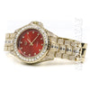 Raonhazae Hip Hop Iced Lab Diamond 14K Gold /Red Plated Watch with Stone - Raonhazae