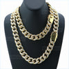 Miami Cuban 14k Gold Plated 6 to 20mm wide 18" 20" 24" Chain Necklace Bracelets 628 - Raonhazae