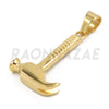 Stainless Steel Gold Hammer Pendant w/ 5mm Miami Cuban Chain - Raonhazae