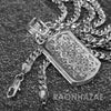 Hip Hop Blinged Out Dog Tag Pendant w/ 5mm Miami Cuban Chain - Raonhazae