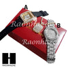 HIP HOP GOLD SILVER SIMULATED DIAMOND BLACK SILICONE WATCH NECKLACE 201 - Raonhazae