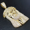 14k ICED JUMBO Jesus Face Brass Pendant w/10mm Cuban Chain - Raonhazae