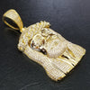 14k Gold Lab Diamond Micro Pave JUMBO Jesus Gold Pendant w/10mm Cuban Chain Set - Raonhazae