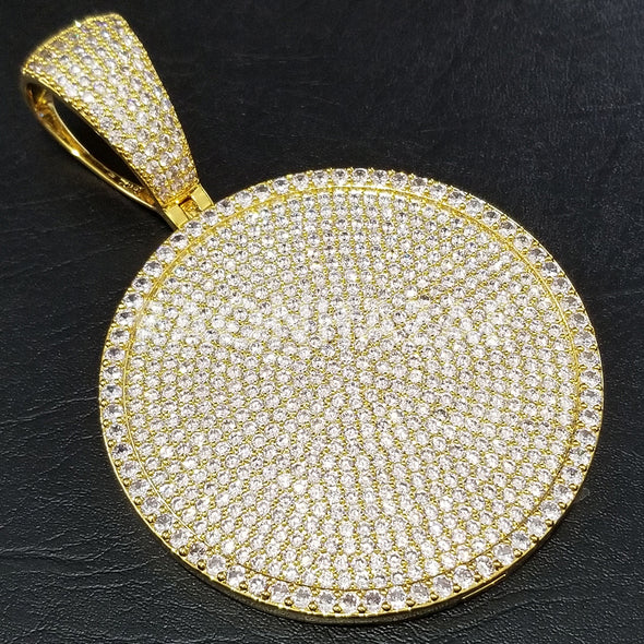 New Lab diamond Micro Pave JUMBO Medallion Pendant. - Raonhazae