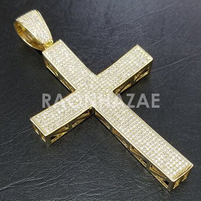 New Lab diamond Micro Pave JUMBO Jesus Cross Pendant. - Raonhazae