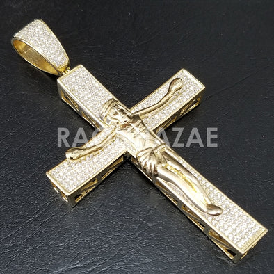 New Lab diamond Micro Pave JUMBO Jesus Crucifix Pendant. - Raonhazae