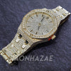 HIP HOP ICED GOLD FINISHED LAB DIAMOND YZY WATCH W/ BUST DOWN CUBAN BRACELET - Raonhazae