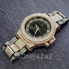 Men's Hip Hop Iced 14K Rose Gold / Black PT Bling Lab Diamond Techno Watch GM04 - Raonhazae