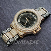 Men's Hip Hop Iced 14K Rose Gold / Black PT Bling Lab Diamond Techno Watch GM04 - Raonhazae