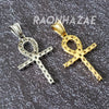 316L Stainless Steel Gold Silver Ankh Cross Charm w/ 2mm 24" Box Chain GM08 - Raonhazae