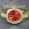 Raonhazae Hip Hop Iced Lab Diamond 14K Gold /Red Plated Watch with Stone - Raonhazae