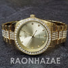 Raonhazae Hip Hop Iced Lab Diamond Gold Face Drake 14K Gold Plated Watch with Miami Cuban Chain Set - GTX004 - Raonhazae