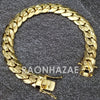 Raonhazae Hip Hop Iced Lab Diamond Drake 14K Gold Plated Watch with Miami Cuban Chain Set - GTX001 - Raonhazae
