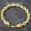 Raonhazae Hip Hop Iced Lab Diamond Blue Face Drake 14K Gold Plated Watch with Rope Bracelet Set - GTR001 - Raonhazae