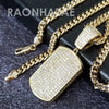 Hip Hop Blinged Out Dog Tag Pendant w/ 5mm Miami Cuban Chain - Raonhazae