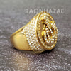 MEN Iced RING 316L STAINLESS STEEL ALLAH GOLD / SILVER TONE CZ BLING RING - Raonhazae