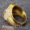 MEN Iced RING 316L STAINLESS STEEL ALLAH GOLD / SILVER TONE CZ BLING RING - Raonhazae