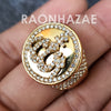 MEN Iced RING 316L STAINLESS STEEL ALLAH GOLD / SILVER TONE CZ BLING RING - Raonhazae