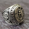 MEN Iced RING 316L STAINLESS STEEL THE LAST SUPPER Guadalupe GOLD / SILVER TONE CZ BLING RING - Raonhazae