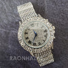 Silver Raonhazae Hip Hop Iced Lab Diamond OVIO DRAKE 14K White Gold Plated Watch with 12mm Cuban Link Bracelet Set - Raonhazae