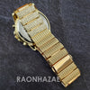 Raonhazae Hip Hop Iced Lab Diamond 14K Drake Drizzy Gold Plated Black Face Watch with Stone - Raonhazae